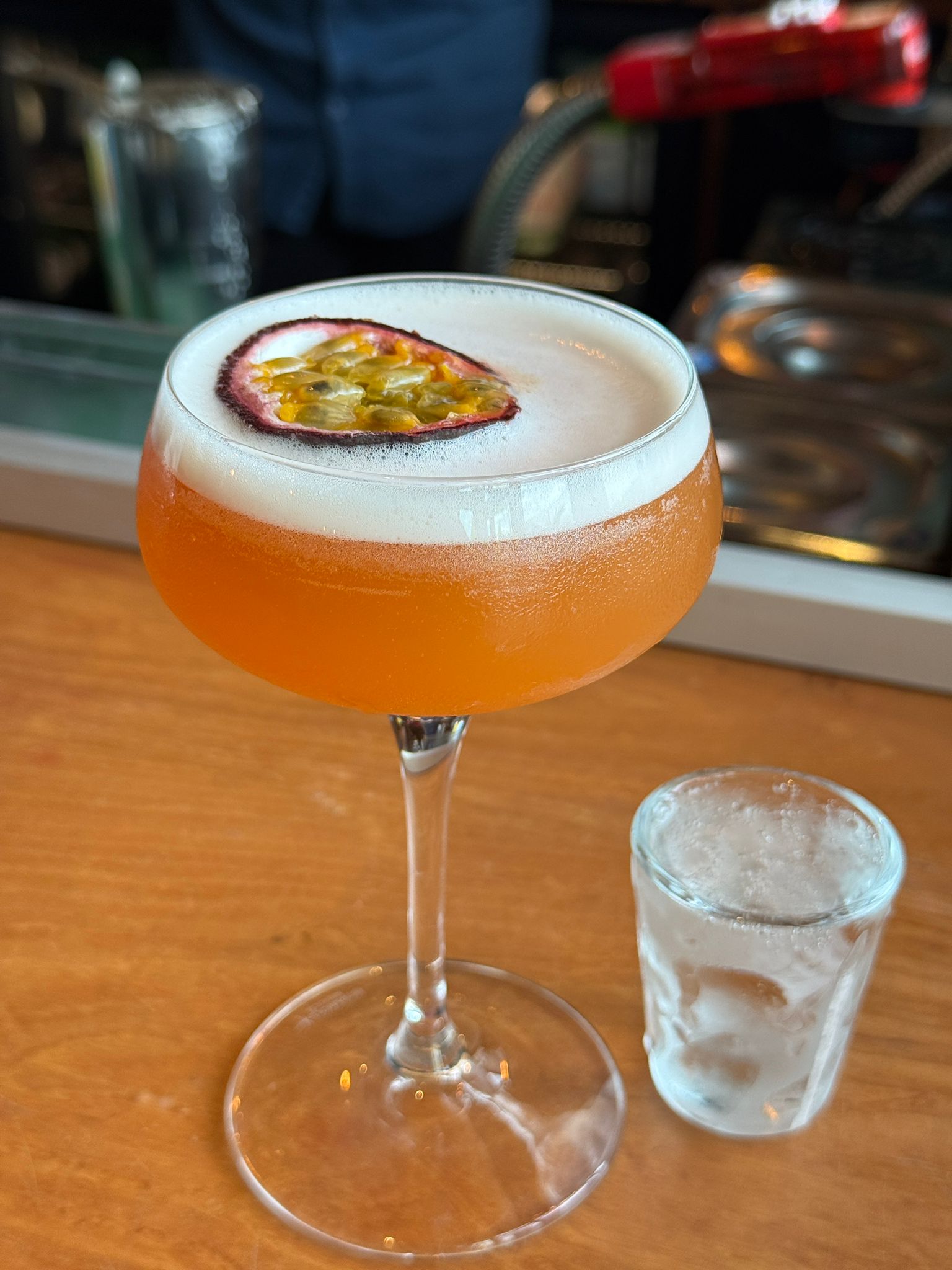 Passionfruit martini on the bar
